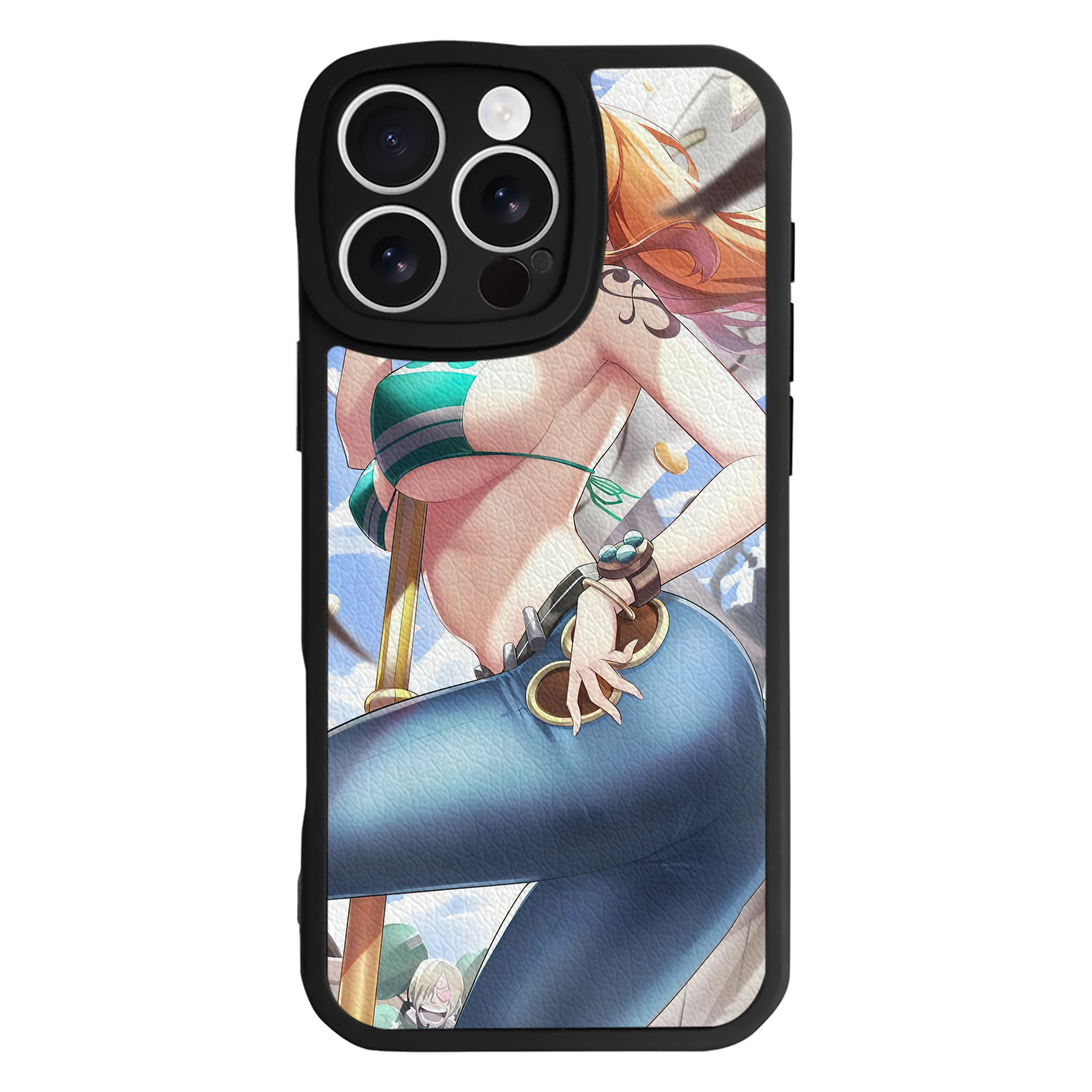 （画像用） ワンピース ONE PIECE 【iPhone 16シリーズ対応】シリコンスマホケース（レザー調） 材質：シリコン